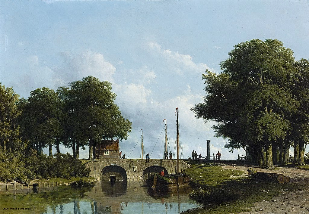 Paesaggio con chiusa, Le chiuse del Nederwaard vicino a Elshout - Museo di Groninga